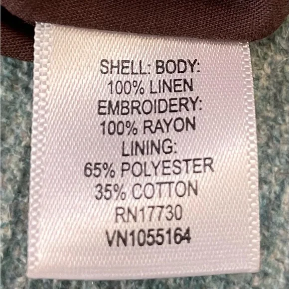 SAAC MIZRAH Brown Eyelet Linen Knee length Dress Size 10 - Picture 11 of 16